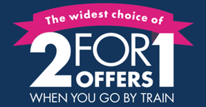 The widest choice of 2 for 1 offers when you go by train